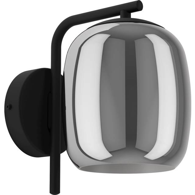 Eglo Ciampino Black Steel & Glass Modern Wall Light, Black