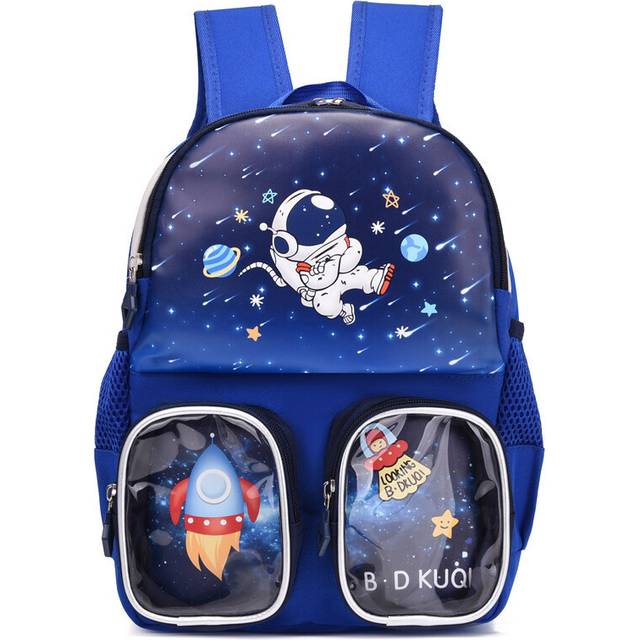 (Blue) Childrens Backpack Kindergarten Lightweight Cartoon Unicorn Crocodile Astronaut