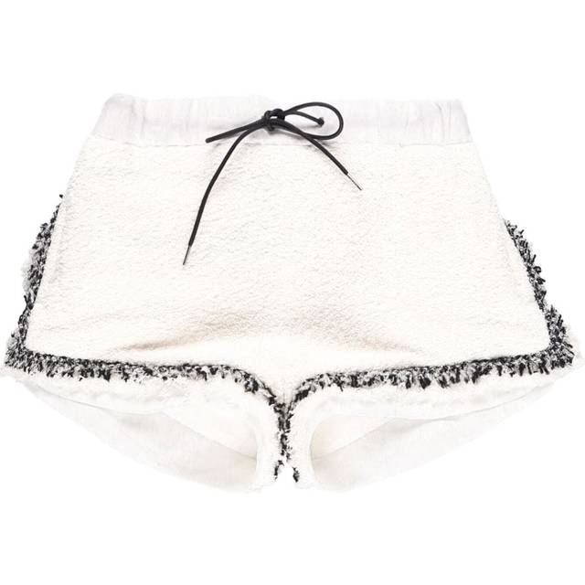 sacai - high-waisted tweed shorts - women - Nylon/Cupro/Cotton - 2 - White