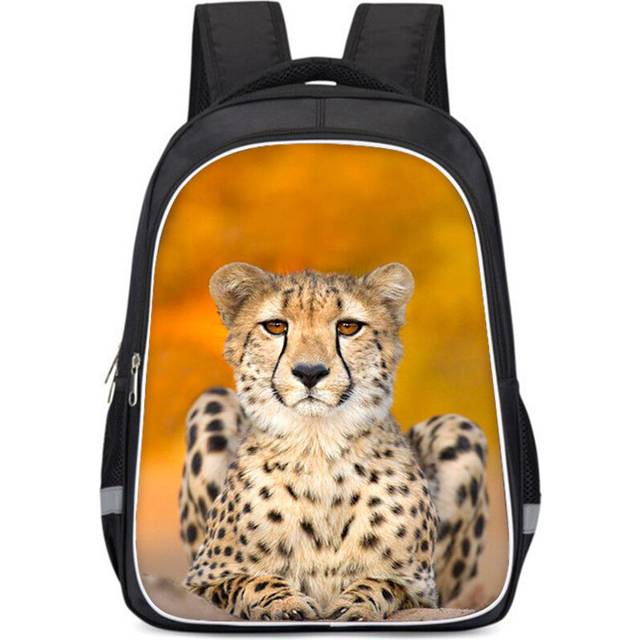 (Style C, Large) Cloth Oxford Large Capacity School Backpack For Kids Leopard Print Design