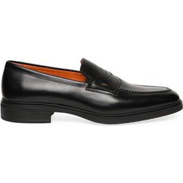 Santoni Easy Penny Loafer Black Calf