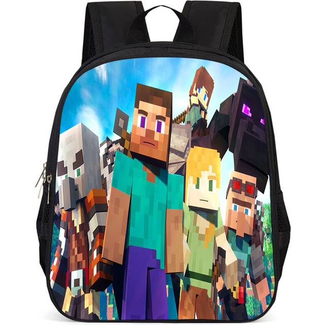 (Style R) Minecraft Highquality Themed School Backpack Oxford Cloth 15inch Student Bag