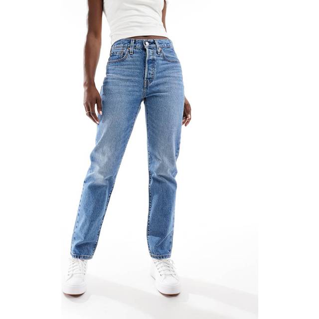 Byxor Levi's® 501® Crop Jeans Medium Indigo Worn In - Blue W30/L28