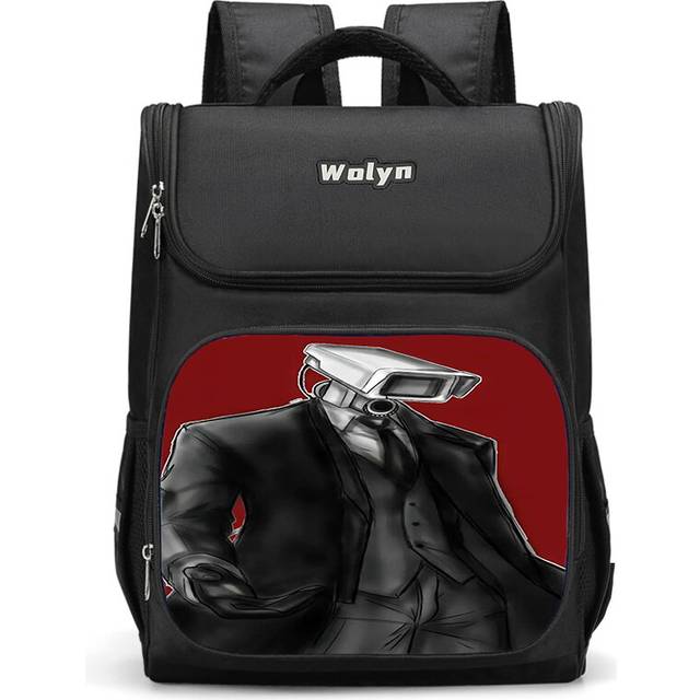 (Style Z, Large) Trendy Oxford Fabric Backpack With Monitor Man Print For Students Of All Genders