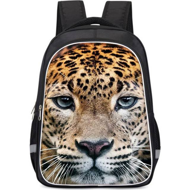 (Style B, Large) Cloth Oxford Large Capacity School Backpack For Kids Leopard Print Design