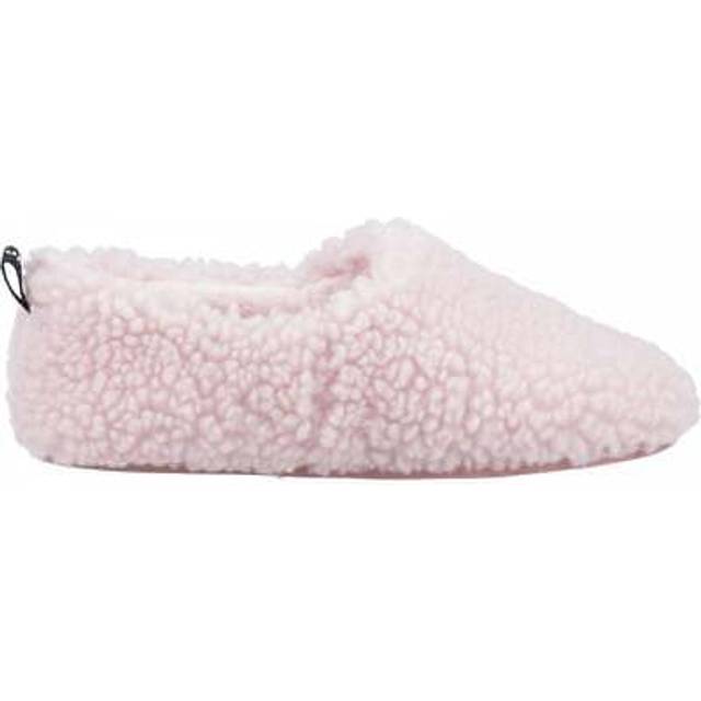 Hush Puppies Emily Faux Fur WoMens Blush Slippers - Pink - Size UK 7
