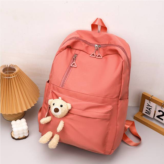 (StyleC) Sleek And Fashionable Backpack For College Students Available In Black Purple Pink Blue For All Occasions
