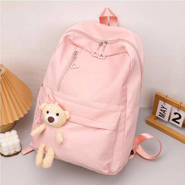 (StyleE) Sleek And Fashionable Backpack For College Students Available In Black Purple Pink Blue For All Occasions
