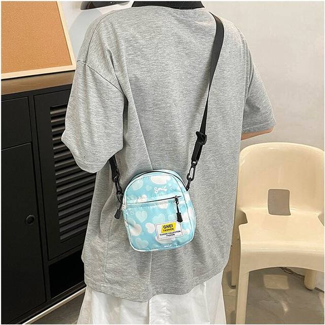 (Blue) Chic 2023 Fashionable Canvas Crossbody Purse For Women With Zipper Closure And Soft Material