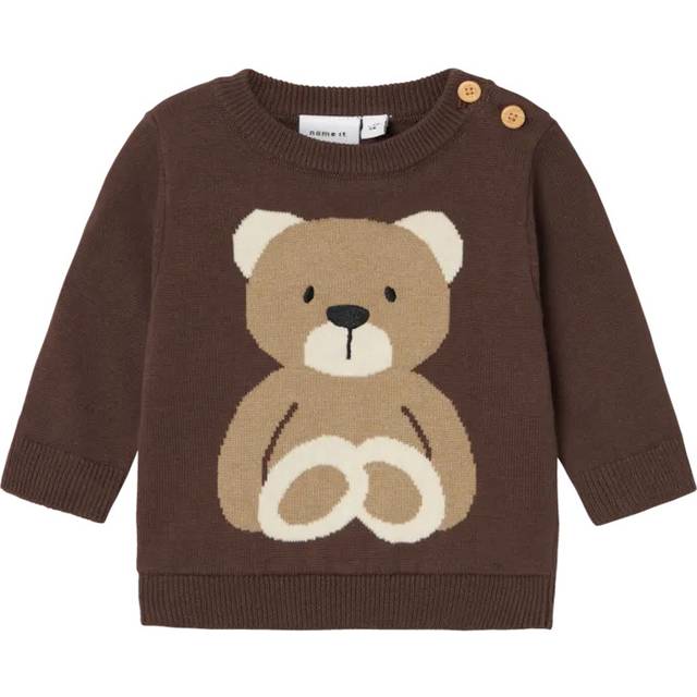 Name IT Baby pojkar Nbmrosol Ls stickad tröja, Fästen, 68 cm