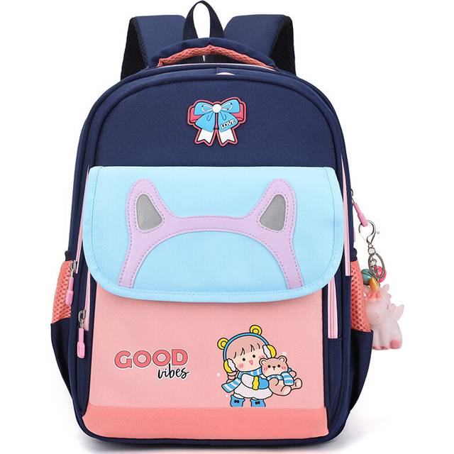 (Blue Pink) Cute Cartoon Kids Backpack With Large Capacity And Comfortable Shoulder Straps