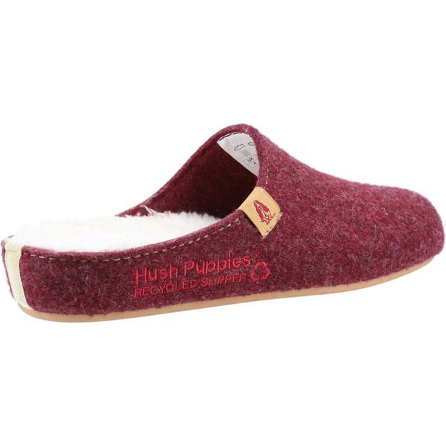 (Red, 8 (Adults')) Hush Puppies The Good 90% Recycled RPET Polyester Women's Burgundy Slippers