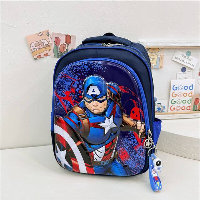 (Navy Blue) Trendy Large Capacity Kids Backpack With Polyester Lining And Fun Cartoon Prints