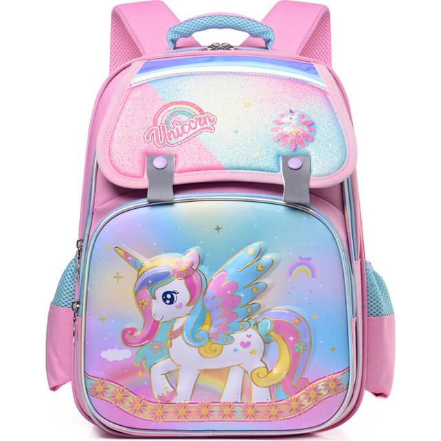 (Light Pink Pony) Stylish And Functional Kids Backpack For Grades 34 With Adorable Patterns And Colors