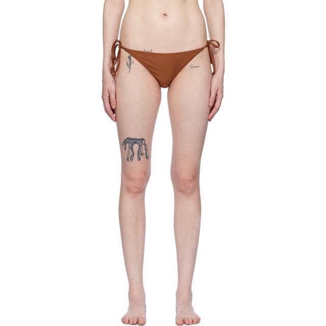 GANNI Brown String Bikini Bottoms - 969 Copper Brown - DK 34
