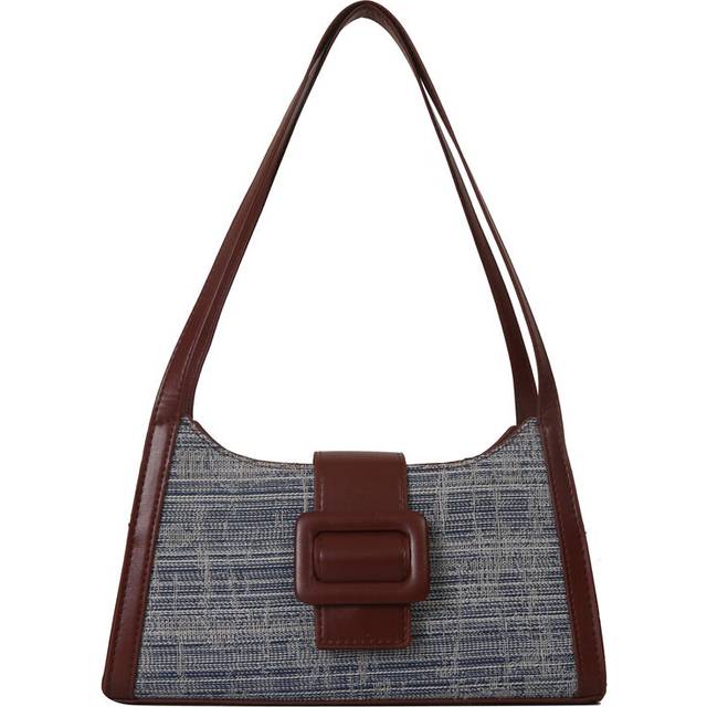 (Brown) Block Color Modern Design Womens Shoulder Bag Trendy Pu Leather Handbag