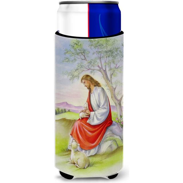 Caroline's Treasures Jesus with Lamb Michelob Ultra Hugger For Slim Cans  Multicolor