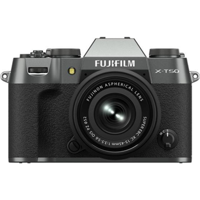 FUJIFILM X-T50 Mirrorless Camera with XC 15-45mm f/3.5-5.6 Lens Charcoal Silver