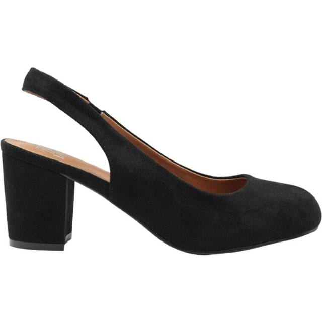 Where's That From Womens/Ladies Edith PU Sling Back Wide Block Heel Shoes 5 UK Wide svart