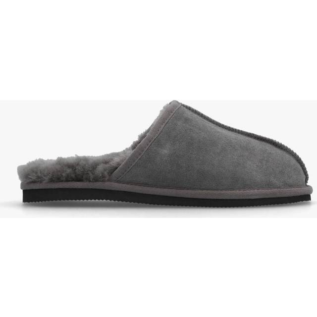 DANIEL Mens Shutoff Grey Shearling Slippers Mens Eu Sizes: 45, Colour: Grey Suede