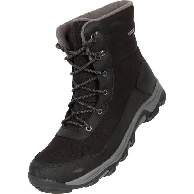 Mountain Warehouse Mens Ohio Fleece Lined Snow Boots (Jet Black) - Size UK 8