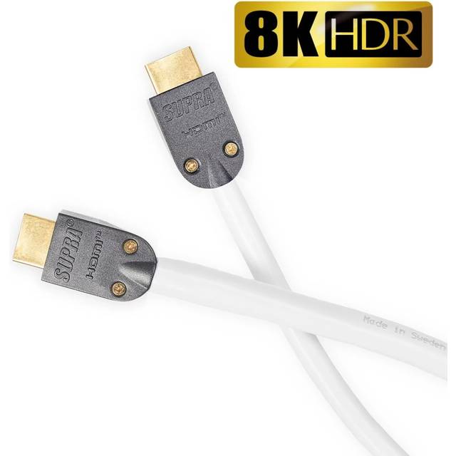 SUPRA HDMI 2.1-kabel, vit | 3,00 meter (8K@60Hz)