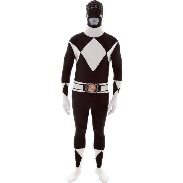 Power Rangers: Black Ranger Morphsuit Costume - Black&#47;White (XXL)
