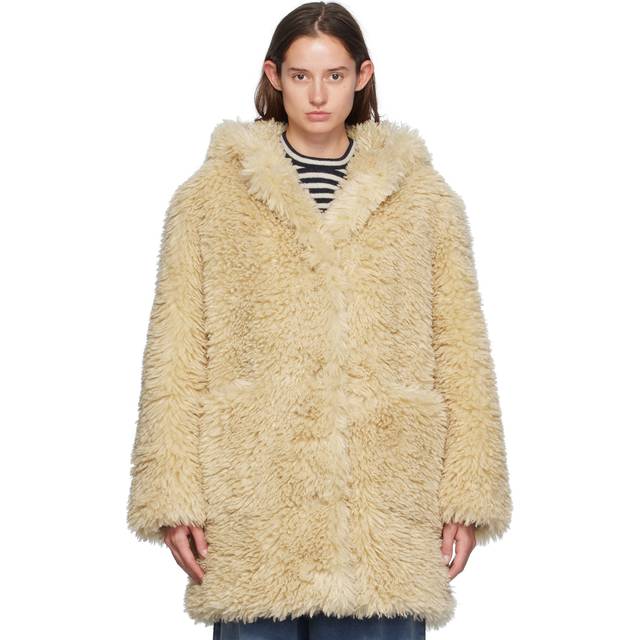 Stand Studio Beige Elisa Faux-Shearling Coat - 10300 Beige - FR 36