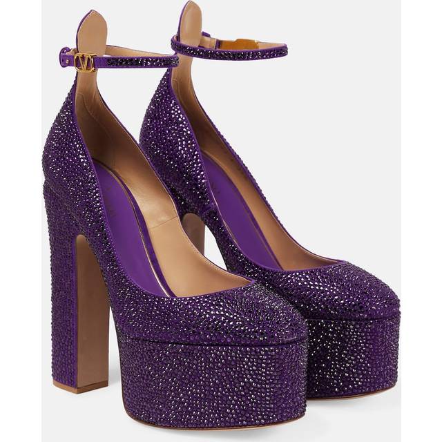 Valentino Garavani Tan-Go embellished leather platform pumps