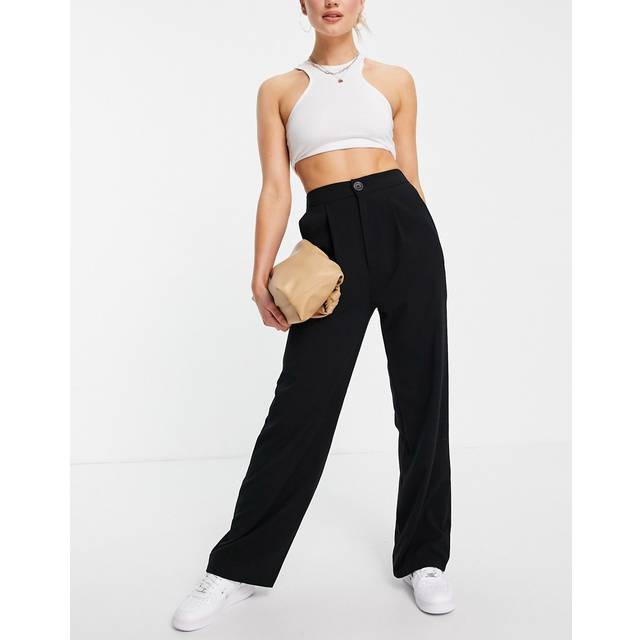 Stradivarius Smart straight-leg trousers Black 4