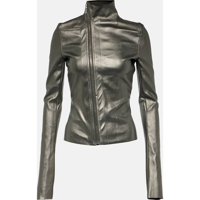 Rick Owens Metallic leather and cotton jacket