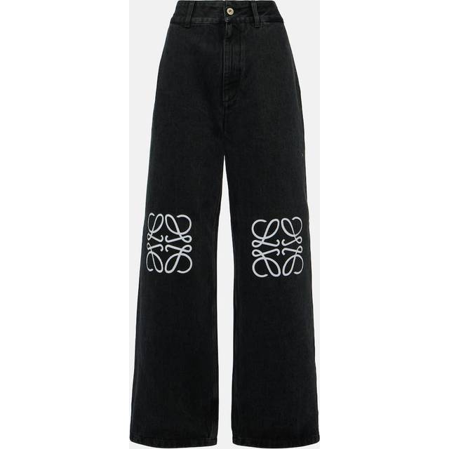Loewe Anagram high-rise wide-leg jeans - black (UK 10)
