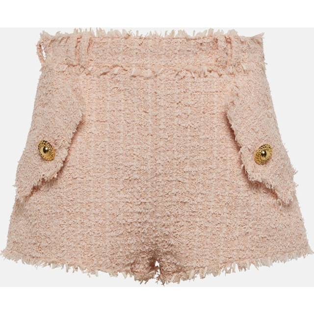 Balmain High-rise tweed shorts