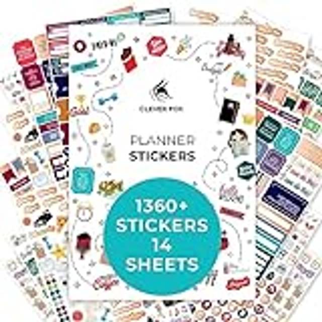 Clever Fox Planner Stickers â Monthly, Weekly & Daily Planner Stickers 14 Sheets Set of 1360+ Unique Stickers by Clever Fox (Value Pack)