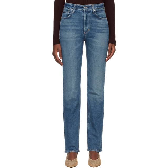 Citizens of Humanity Blue Zurie Straight Jeans - eugene (md indigo) - WAIST US 25