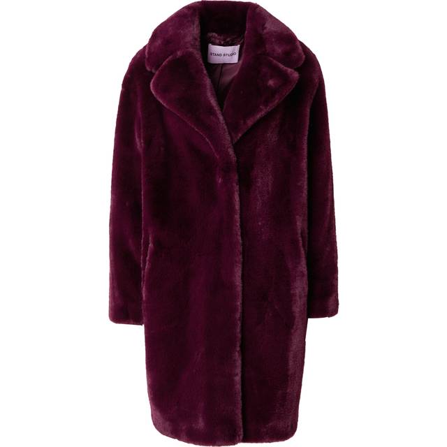 Stand Studio Purple Camille Cocoon Faux-Fur Coat - 29860 Dark Plum - FR 36