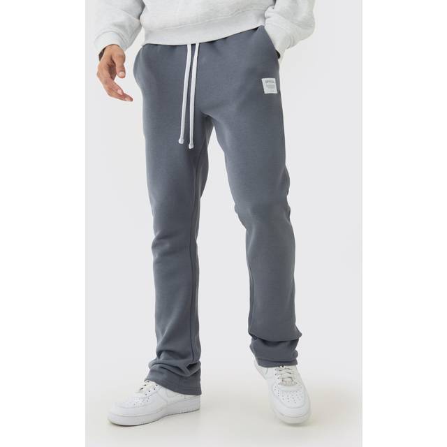 Slim Fit Flare Stacked Woven Tab Gusset Jogger - Grey - XL