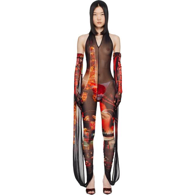Jean Paul Gaultier Red 'The Pigalle' Jumpsuit - 00301550-Black/Red/O - XXS