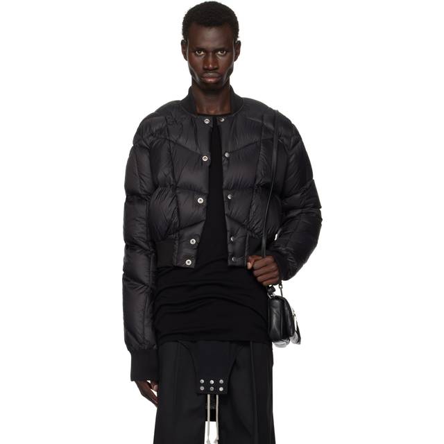 Rick Owens Black Porterville Cropped Flight Down Bomber Jacket - 09 BLACK - IT 44