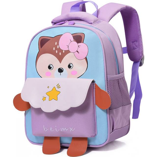(Purple) Functional And Fashionable Kids Backpack For School With Colorful Design