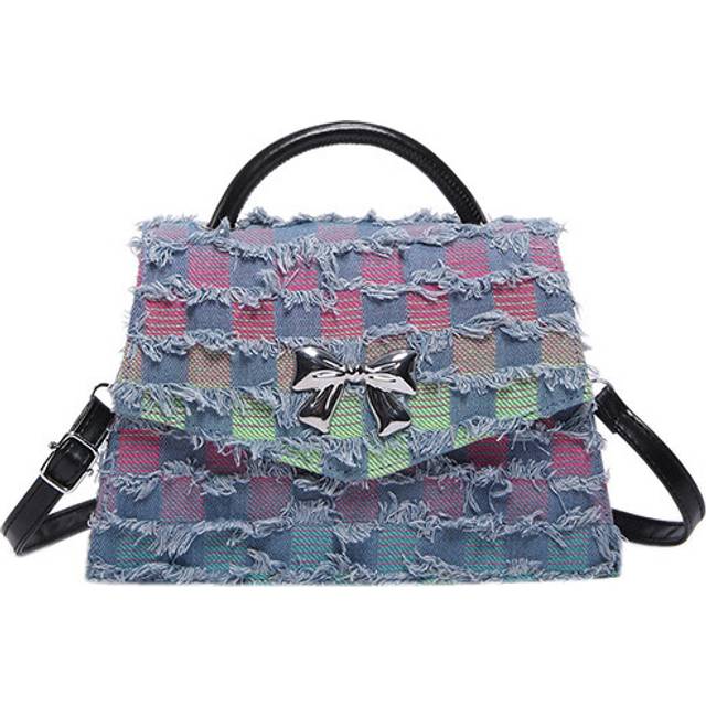 (Plaid1) Chic Street Style Handbag Summer 2024 Shoulder Bag With Magnetic Closure