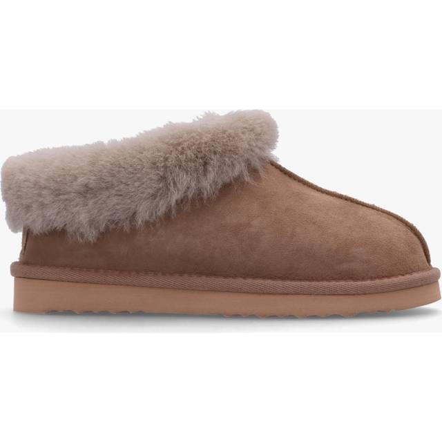 DANIEL Somolly Taupe Suede Shearling Slippers Size: 37, Colour: Taupe Suede