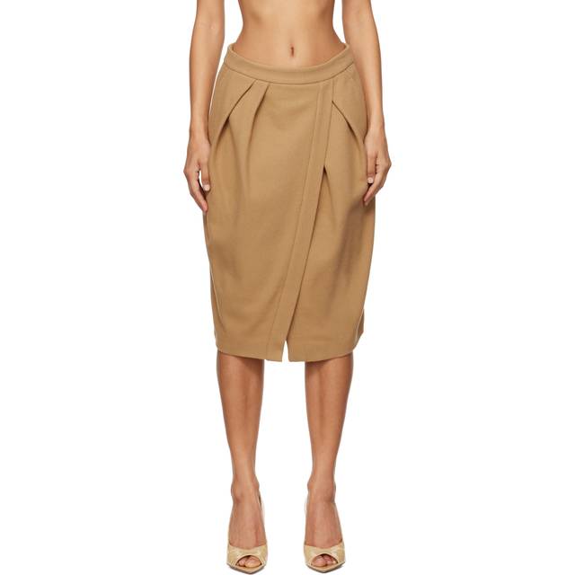 Sispy Wool Blend Midi Skirt - Camel (34 - 36 - 38)