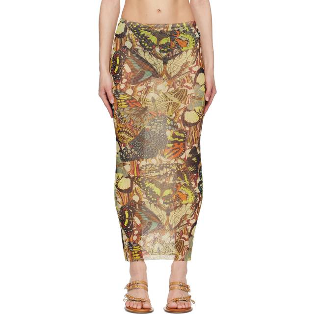 Jean Paul Gaultier Yellow Butterfly Maxi Skirt - 1090 Yellow/Multicol - XXS