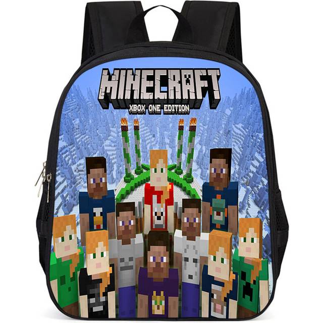 (Style F) Minecraft Highquality Themed School Backpack Oxford Cloth 15inch Student Bag