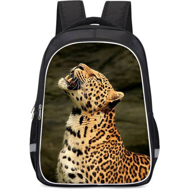 (Style K, Large) Cloth Oxford Large Capacity School Backpack For Kids Leopard Print Design