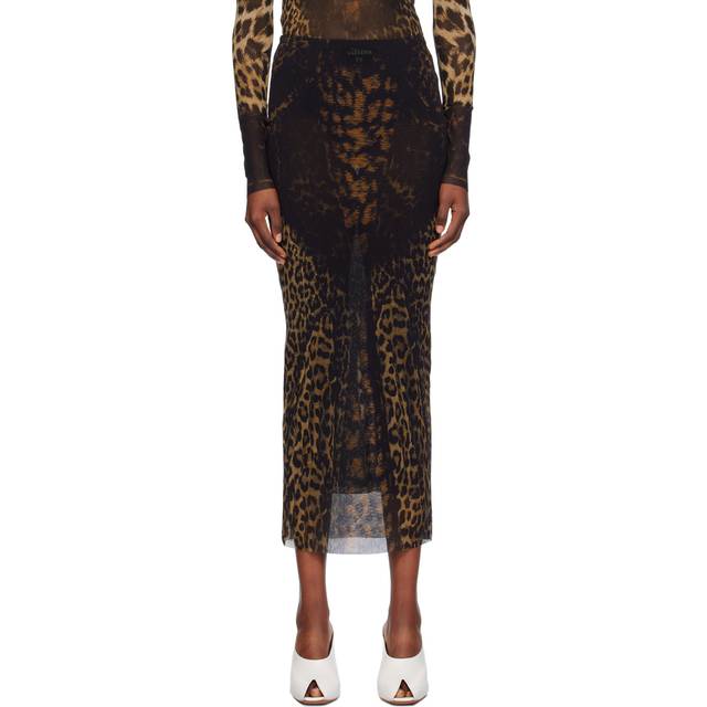 Jean Paul Gaultier Brown Leopard Maxi Skirt - 68606200-Beige/Brown - XS