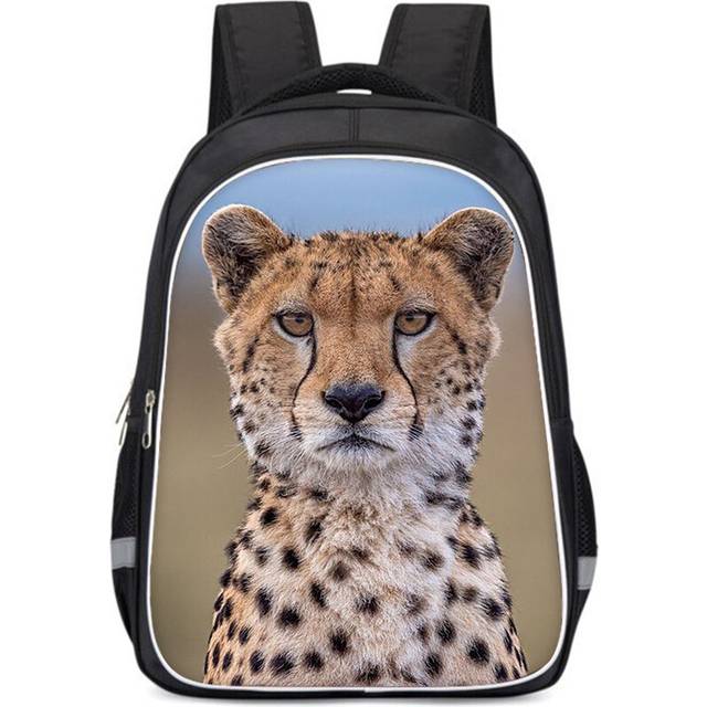 (Style A, Large) Cloth Oxford Large Capacity School Backpack For Kids Leopard Print Design