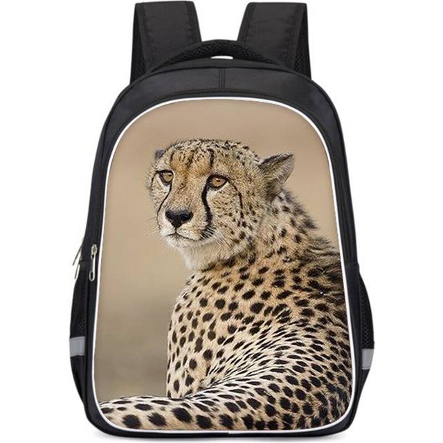 (Style H, Large) Cloth Oxford Large Capacity School Backpack For Kids Leopard Print Design