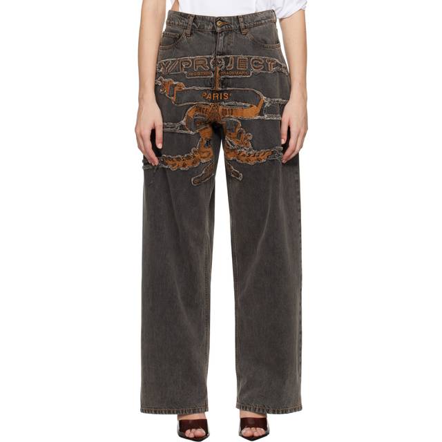 Y/Project Black Paris' Best Patch Jeans - EVERGREEN VINTAGE BL - WAIST US 30